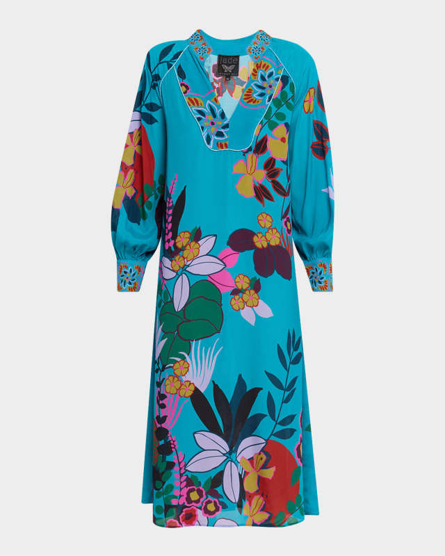 Ascension Luna Floral-Print Midi Dress